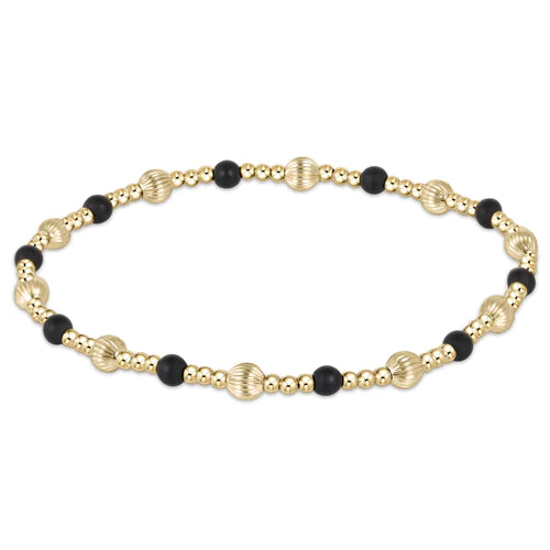 Dignity Sincerity Pattern 4mm Bead Bracelet in Matte Onyx