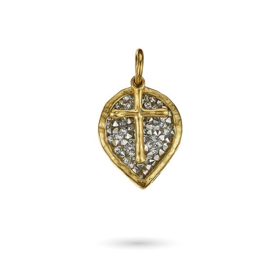 Lotus Cross Kristal Charm