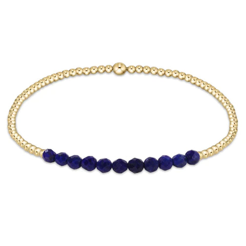 Bliss 2mm Gold Filled Bead Bracelet in Lapis