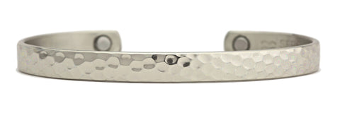 Textured Silver Magnetic Bracelet