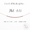 Philippians 4:13 I Can Do All Things Through Him | Morse Code Necklace