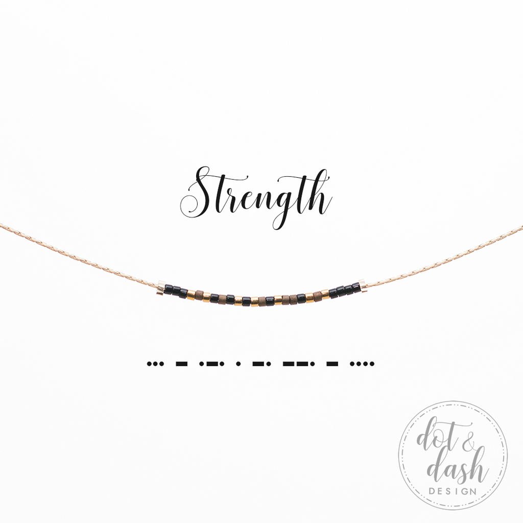 Strength | Morse Code Necklace