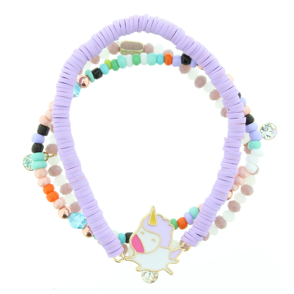 Sassy Bracelet Set in Lavender with Unicorn Charm