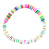 Kids Multi-Color Word Rubber Disk Bracelet