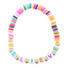 Kids Multi-Color Word Rubber Disk Bracelet
