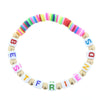 Kids Multi-Color Word Rubber Disk Bracelet