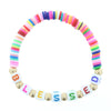 Kids Multi-Color Word Rubber Disk Bracelet