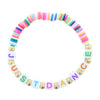 Kids Multi-Color Word Rubber Disk Bracelet