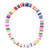 Kids Multi-Color Word Rubber Disk Bracelet