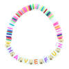 Kids Multi-Color Word Rubber Disk Bracelet