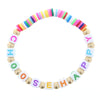 Kids Multi-Color Word Rubber Disk Bracelet