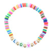 Kids Multi-Color Word Rubber Disk Bracelet