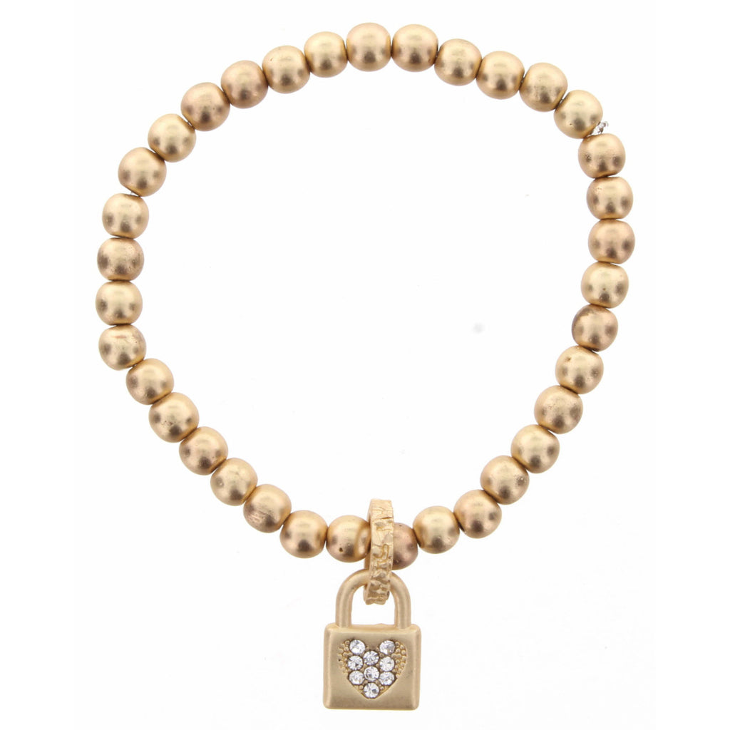 Kids Gold Beaded Bracelet with Charm