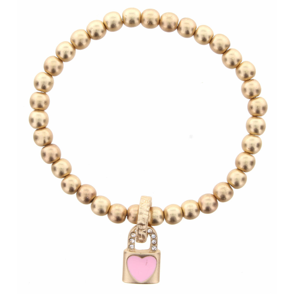Kids Gold Beaded Bracelet with Charm