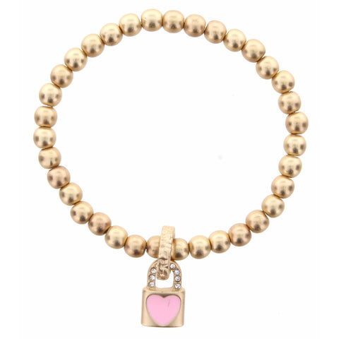 Kids Gold Beaded Bracelet with Charm