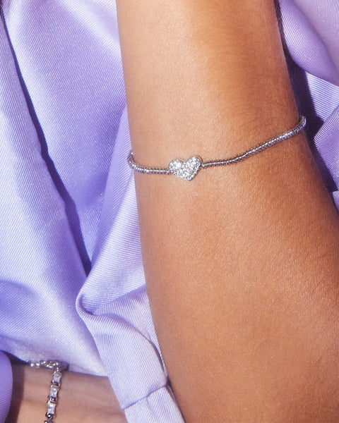 Ari Pave Heart Stretch Bracelet