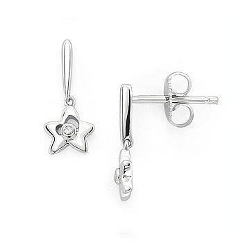 Little Diva Star Diamond Dangle Earrings