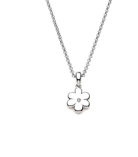 Little Diva Flower Diamond Pendant Necklace