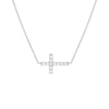 Sideways Mini CZ Cross Adjustable Necklace