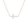 Sideways Mini CZ Cross Adjustable Necklace