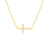 Sideways Mini CZ Cross Adjustable Necklace
