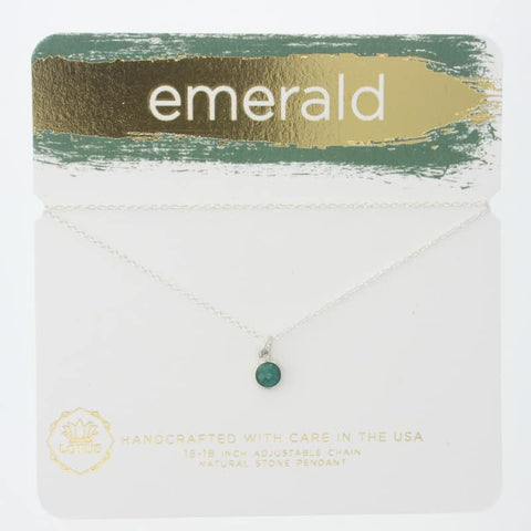 Emerald Gem Carded Necklace