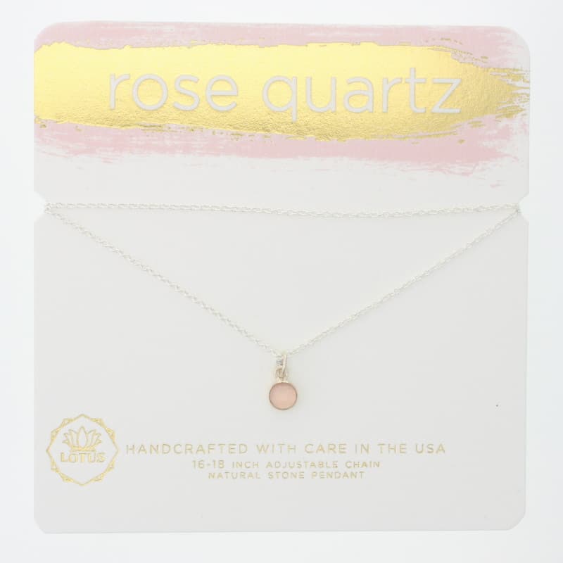 Rose Quartz Gem Carded Necklace