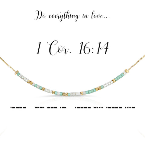 1 Corinthians 16:14 {Do everything in Love} | Morse Code Necklace