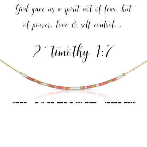 2 Timothy 1:7 | Morse Code Necklace
