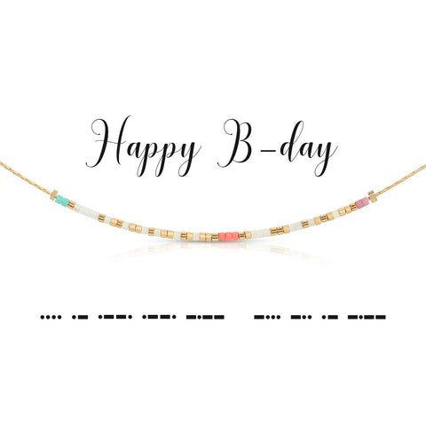 Happy Birthday | Morse Code Necklace