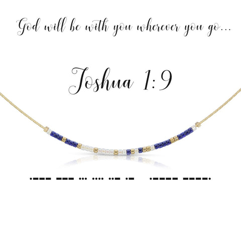 Joshua 1:9 {God will be with you wherever you go...} | Morse Code Necklace