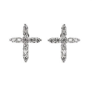 Diamond Cross Earrings