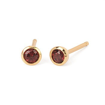 Bezel Set Birthstone Earrings |3.5mm, 10kt Gold