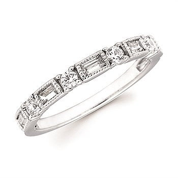 White Gold and Diamond Stackable Band