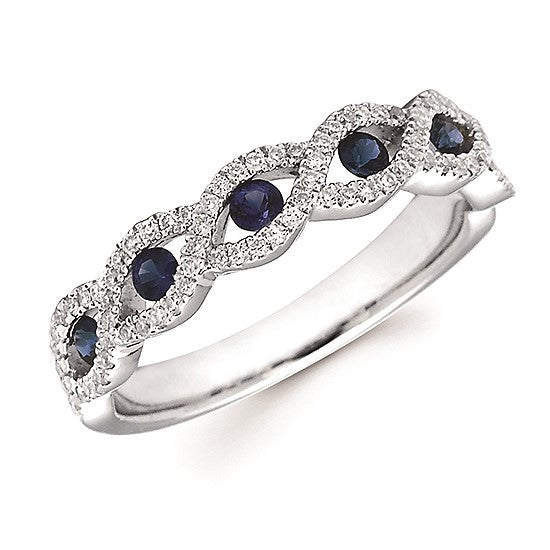 Braided Sapphire & Diamond Band