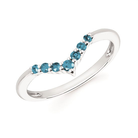 V Accent Band in Blue Topaz