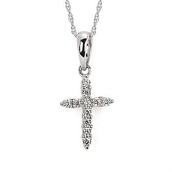 Tiny Diamond Cross Necklace