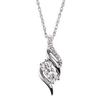 Two Stone Diamond Pendant