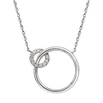 Intertwined Diamond Circle Pendant | 14kt White Gold