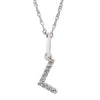 Diamond Dangle Initial Pendant Necklace