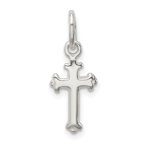 Sterling Silver Fleur de Lis Mini Cross Charm