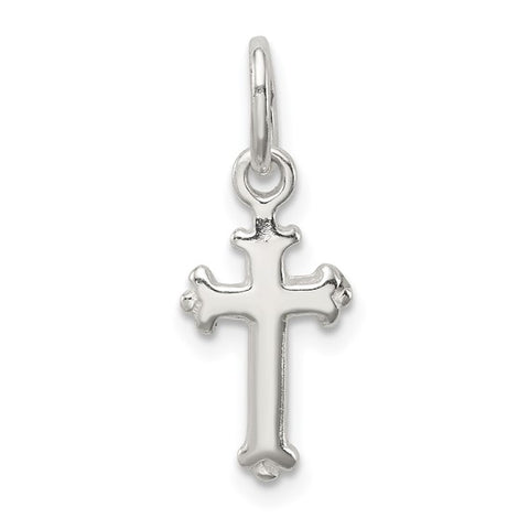Sterling Silver Fleur de Lis Mini Cross Charm