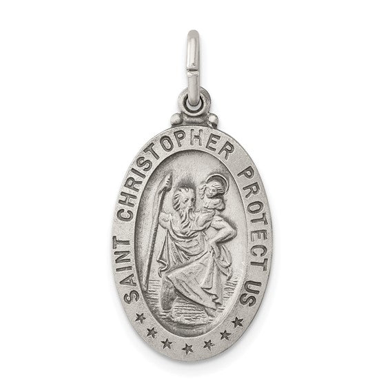 Antiqued St. Christopher Medal | Medium
