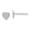 CZ Heart Stud Earrings