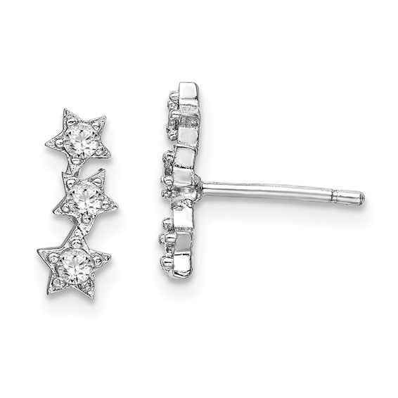 Mini Star CZ Ear Climber Earrings