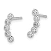 Rounded Bar CZ Stud Earrings