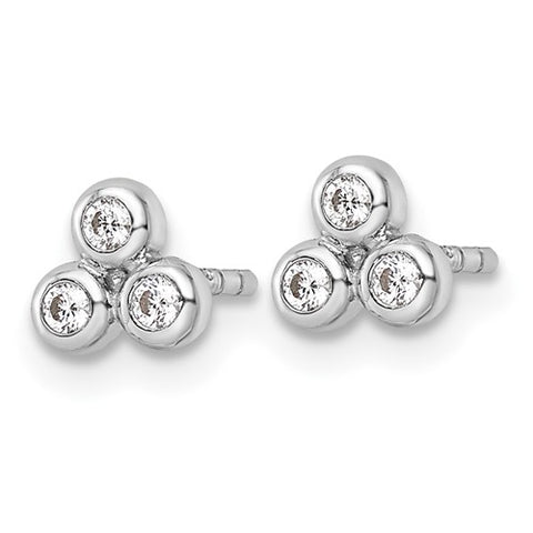 Trio Clear CZ Stud Earrings