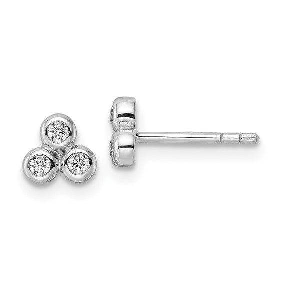 Trio Clear CZ Stud Earrings