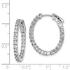 Oval CZ In & Out Hoop Earrings