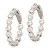 Medium Round CZ In & Out Hinged Hoop Earrings